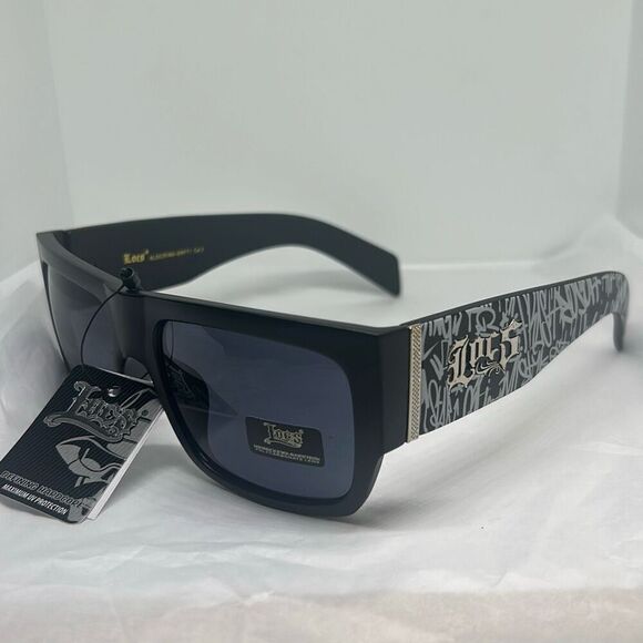 Locs Graffiti Logo Sunglasses – Square Frame, UV Protection - Picture 1 of 3